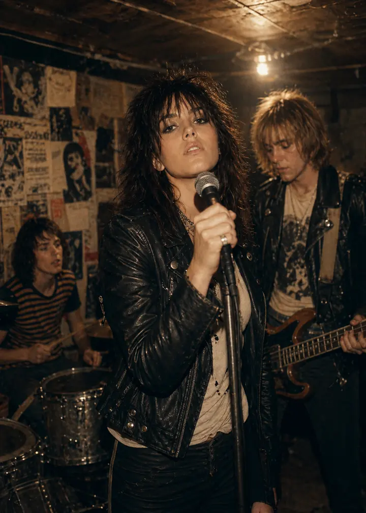1973 — underground band performance in a cramped basement venue