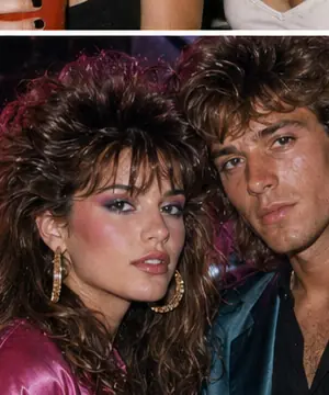 1980s neon nightlife portrait outside a glowing club